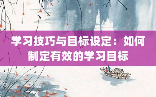 学习技巧与目标设定：如何制定有效的学习目标