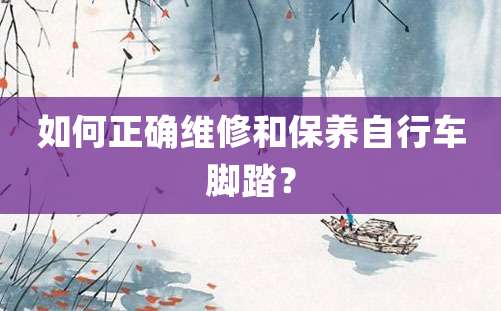 如何正确维修和保养自行车脚踏？