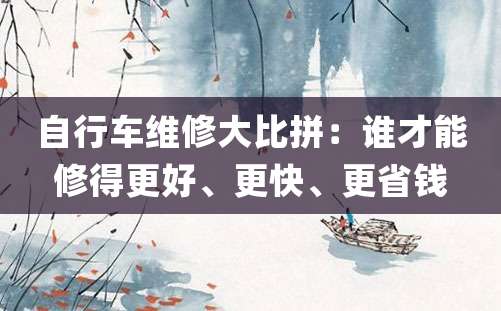 自行车维修大比拼：谁才能修得更好、更快、更省钱