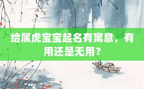 给属虎宝宝起名有寓意，有用还是无用？