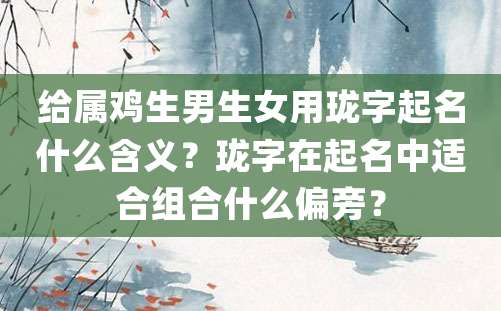 给属鸡生男生女用珑字起名什么含义？珑字在起名中适合组合什么偏旁？