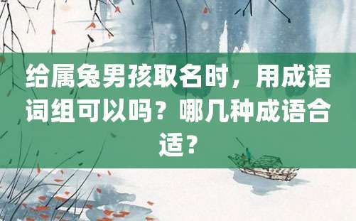 给属兔男孩取名时，用成语词组可以吗？哪几种成语合适？