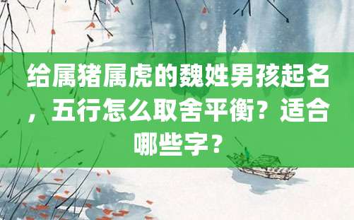 给属猪属虎的魏姓男孩起名，五行怎么取舍平衡？适合哪些字？