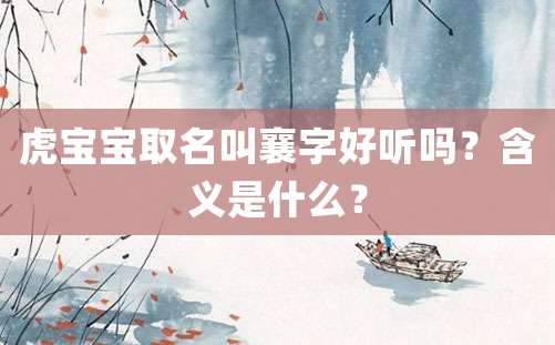 虎宝宝取名叫襄字好听吗？含义是什么？