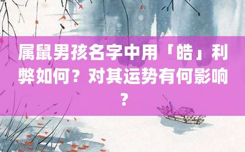 属鼠男孩名字中用「皓」利弊如何？对其运势有何影响？