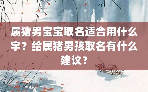 属猪男宝宝取名适合用什么字？给属猪男孩取名有什么建议？