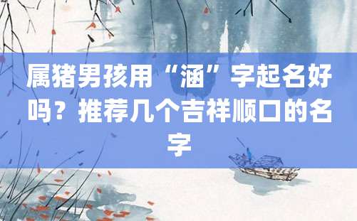 属猪男孩用“涵”字起名好吗？推荐几个吉祥顺口的名字