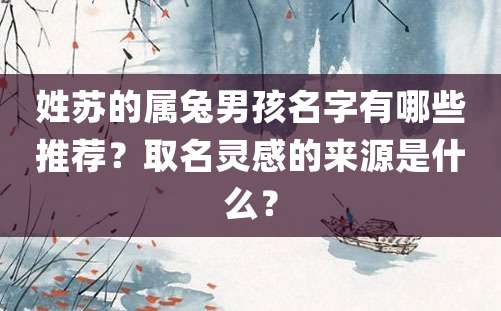 姓苏的属兔男孩名字有哪些推荐？取名灵感的来源是什么？