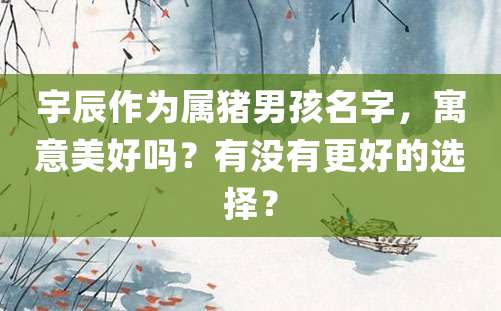 宇辰作为属猪男孩名字，寓意美好吗？有没有更好的选择？