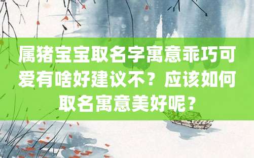 属猪宝宝取名字寓意乖巧可爱有啥好建议不？应该如何取名寓意美好呢？