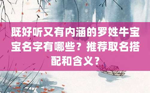 既好听又有内涵的罗姓牛宝宝名字有哪些？推荐取名搭配和含义？