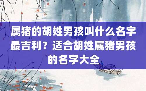 属猪的胡姓男孩叫什么名字最吉利？适合胡姓属猪男孩的名字大全