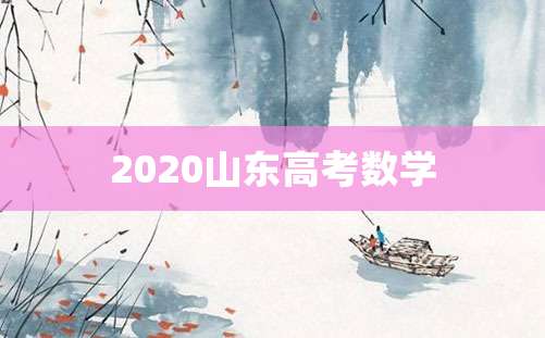 2020山东高考数学