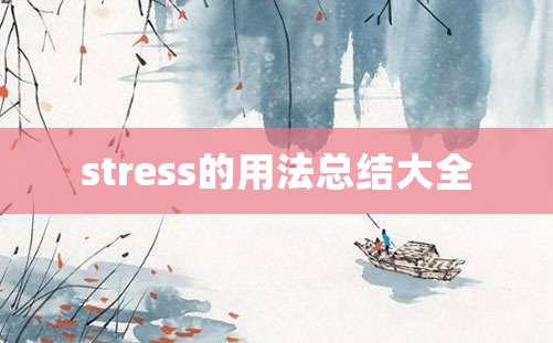 stress的用法总结大全