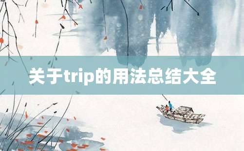 关于trip的用法总结大全