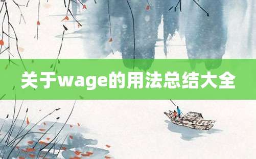 关于wage的用法总结大全