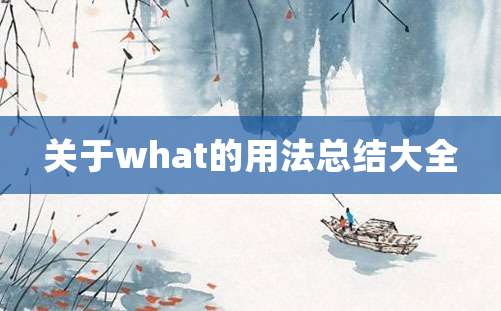 关于what的用法总结大全