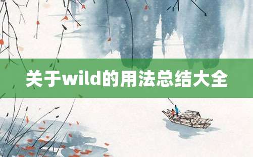 关于wild的用法总结大全