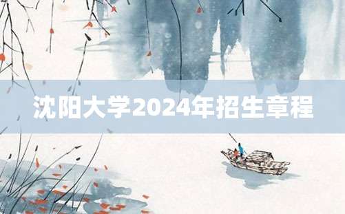 沈阳大学2024年招生章程