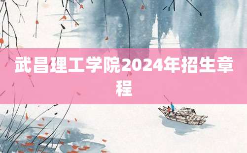 武昌理工学院2024年招生章程