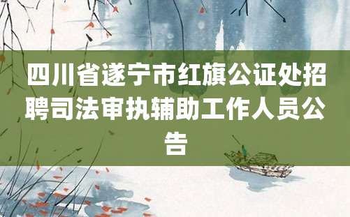 四川省遂宁市红旗公证处招聘司法审执辅助工作人员公告