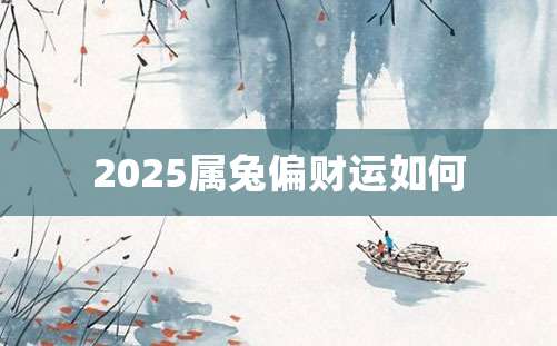 2025属兔偏财运如何