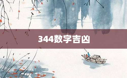 344数字吉凶