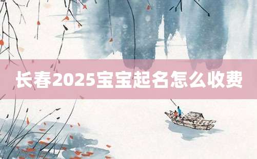 长春2025宝宝起名怎么收费