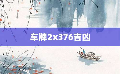 车牌2x376吉凶