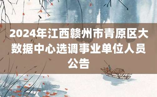 2024年江西赣州市青原区大数据中心选调事业单位人员公告