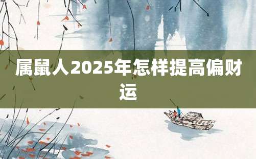 属鼠人2025年怎样提高偏财运