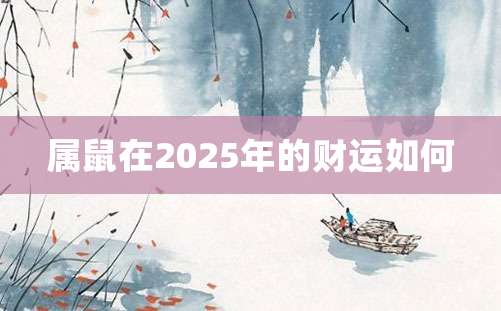 属鼠在2025年的财运如何