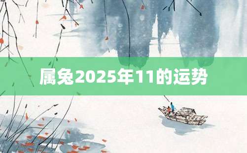 属兔2025年11的运势