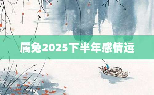 属兔2025下半年感情运