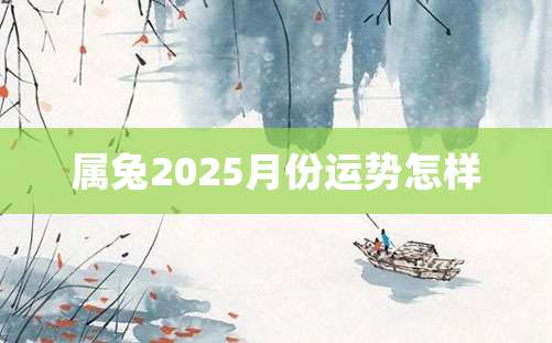 属兔2025月份运势怎样