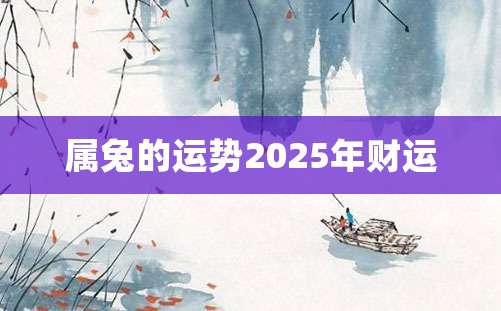 属兔的运势2025年财运