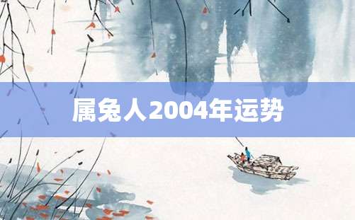 属兔人2004年运势