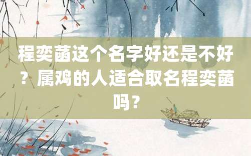 程奕菡这个名字好还是不好？属鸡的人适合取名程奕菡吗？