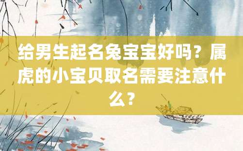 给男生起名兔宝宝好吗？属虎的小宝贝取名需要注意什么？