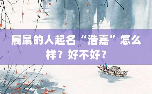 属鼠的人起名“浩嘉”怎么样？好不好？