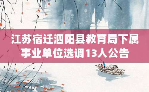 江苏宿迁泗阳县教育局下属事业单位选调13人公告
