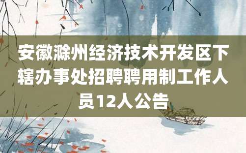 安徽滁州经济技术开发区下辖办事处招聘聘用制工作人员12人公告