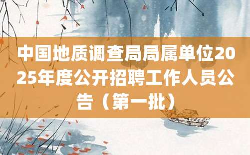 中国地质调查局局属单位2025年度公开招聘工作人员公告（第一批）