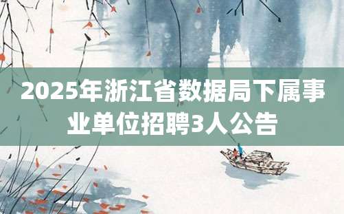 2025年浙江省数据局下属事业单位招聘3人公告