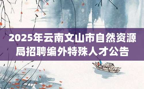 2025年云南文山市自然资源局招聘编外特殊人才公告