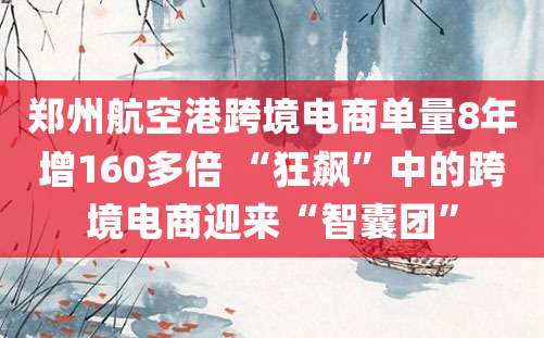 郑州航空港跨境电商单量8年增160多倍 “狂飙”中的跨境电商迎来“智囊团”