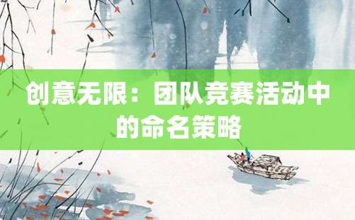 创意无限：团队竞赛活动中的命名策略