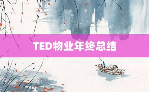 TED物业年终总结