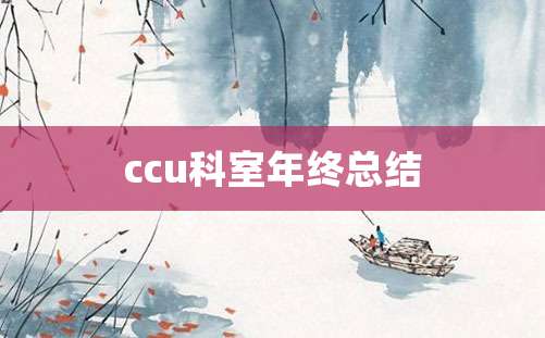 ccu科室年终总结