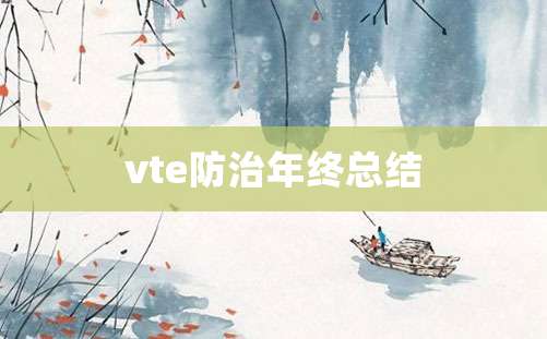 vte防治年终总结